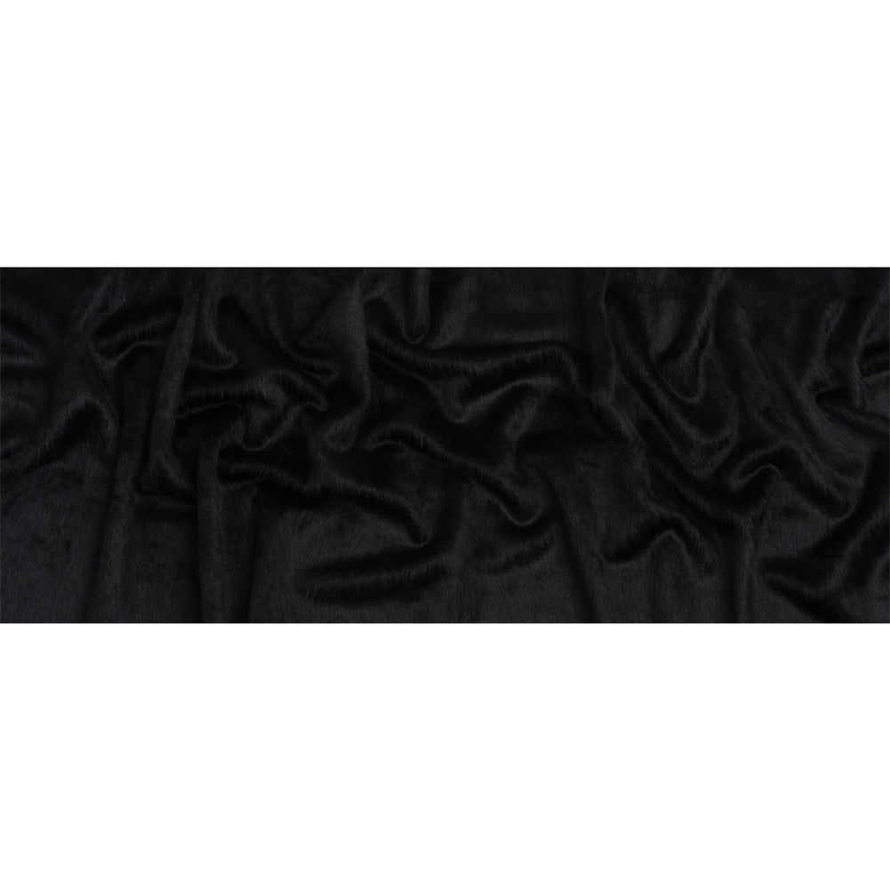 Black Fuzzy Blended Wool Coating