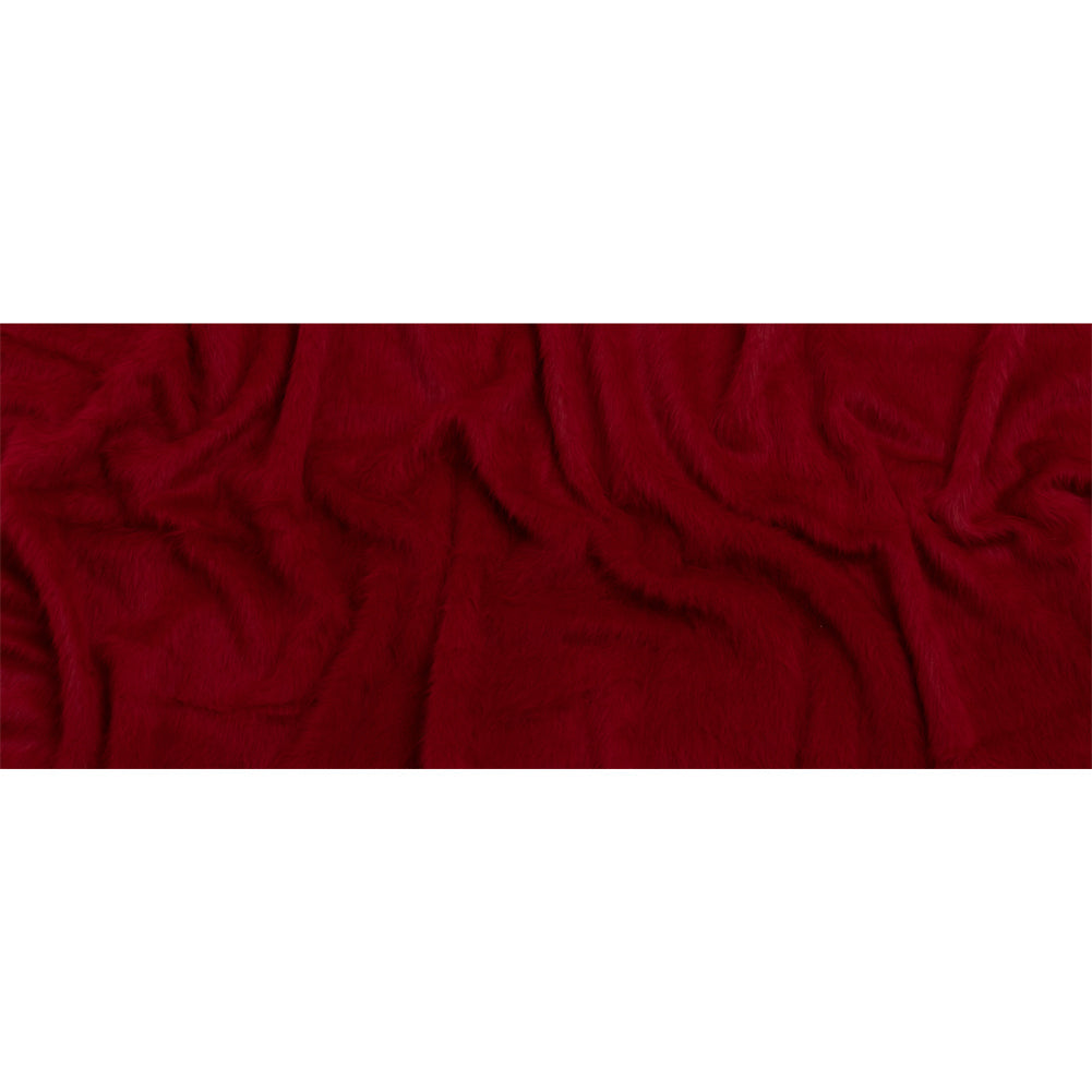 Red Fuzzy Blended Wool Coating