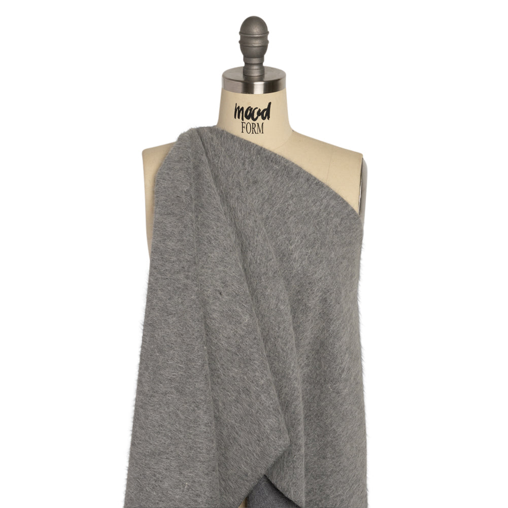 Gray Fuzzy Blended Wool Coating
