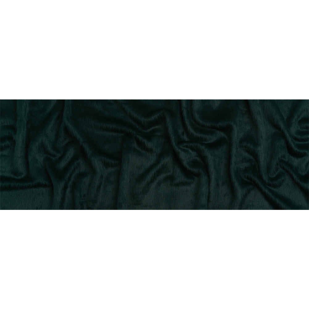 Dark Green Fuzzy Blended Wool Coating
