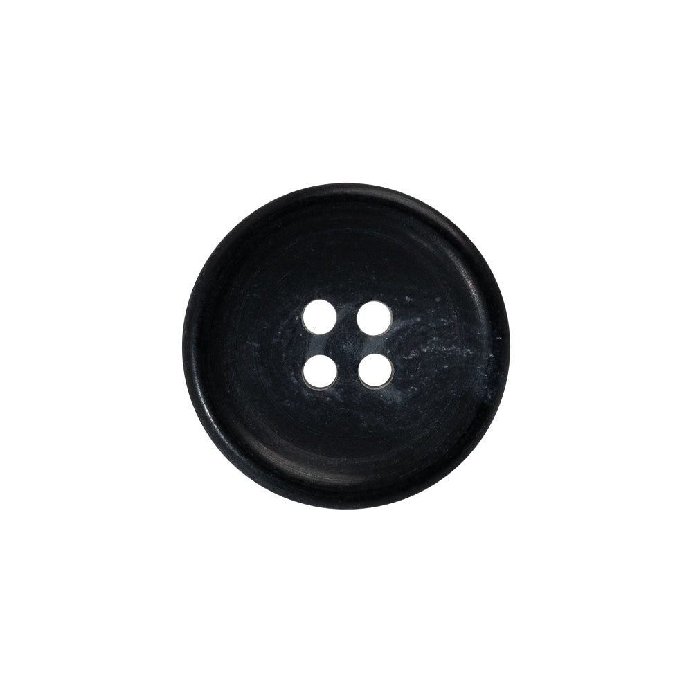 Plastic 4-Hole Button - 32L/20mm - Black with Gray Swirls