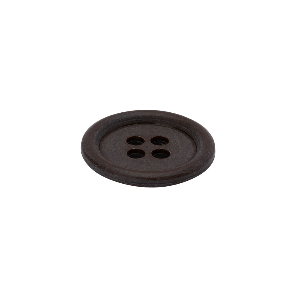 Plastic 4-Hole Button - 30L/19mm - Taupe Rolled Rim