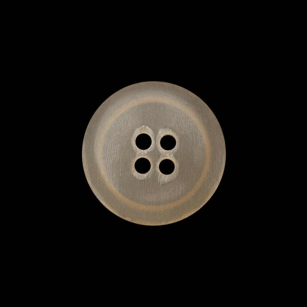 Plastic 4-Hole Button - 32L/20mm - Translucent Beige Rolled Rim