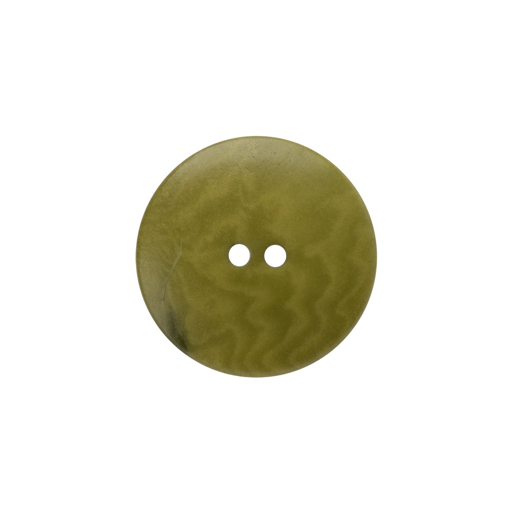 Plastic 4-Hole Button - 32L/20mm - Olive Green Swirls Platter Shaped