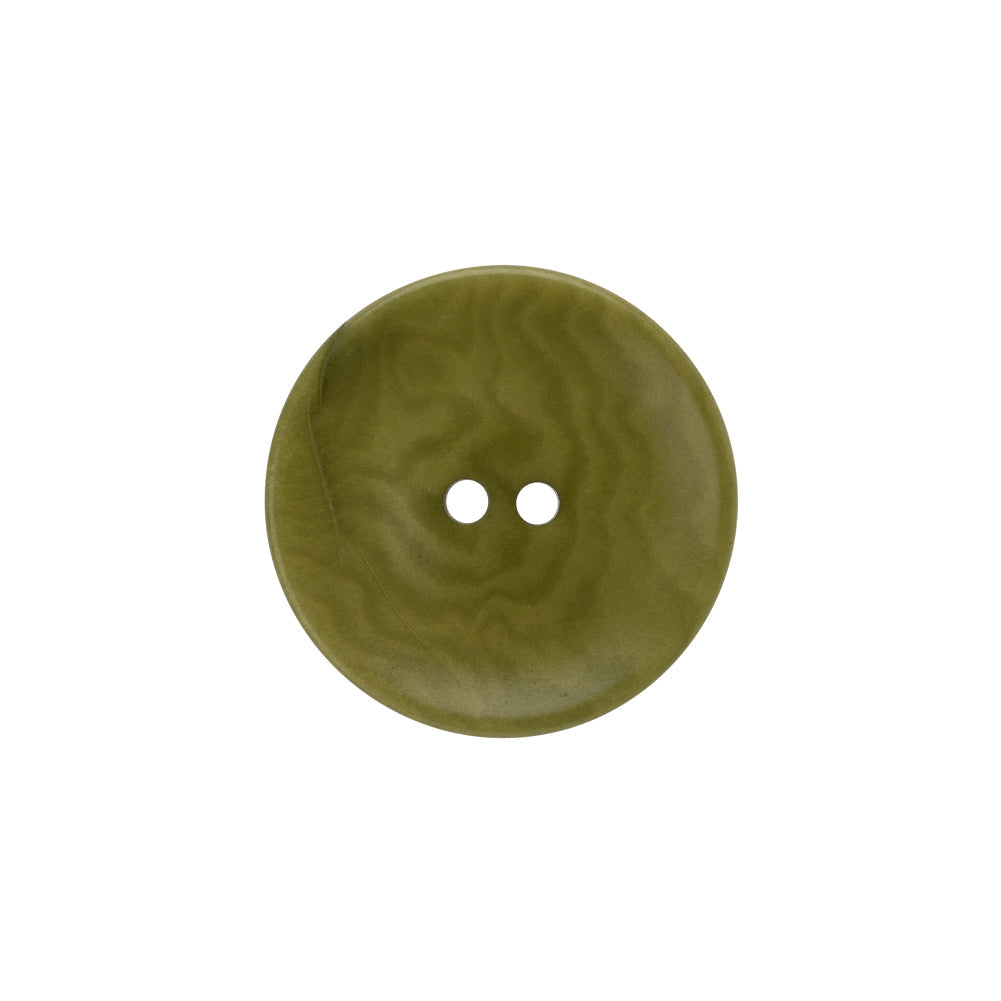 Plastic 4-Hole Button - 32L/20mm - Olive Green Swirls Platter Shaped