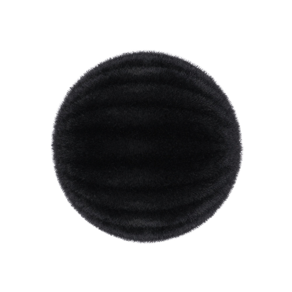 Fabric Covered Shank Back Button - 40L/25.5mm - Black Velvet Radiating Ribs