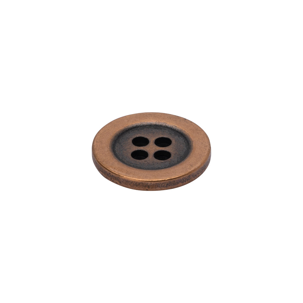 Metal 4-Hole Button - 24L/15mm - Copper