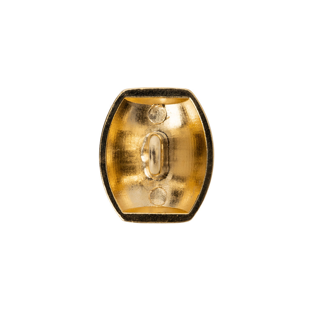 Rounded Rectangle Metal Shank Back Button - 32L/20mm - Bright Gold