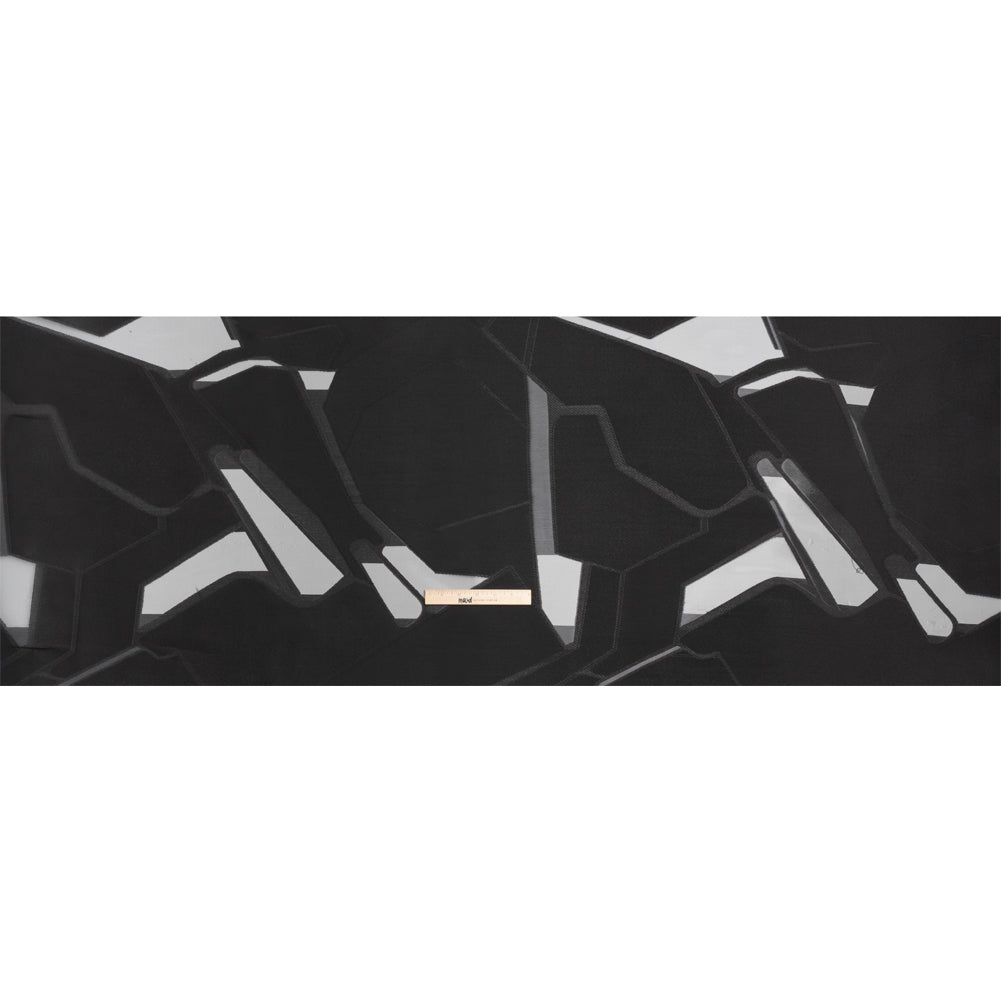 Black Abstract Luxury Burnout Brocade