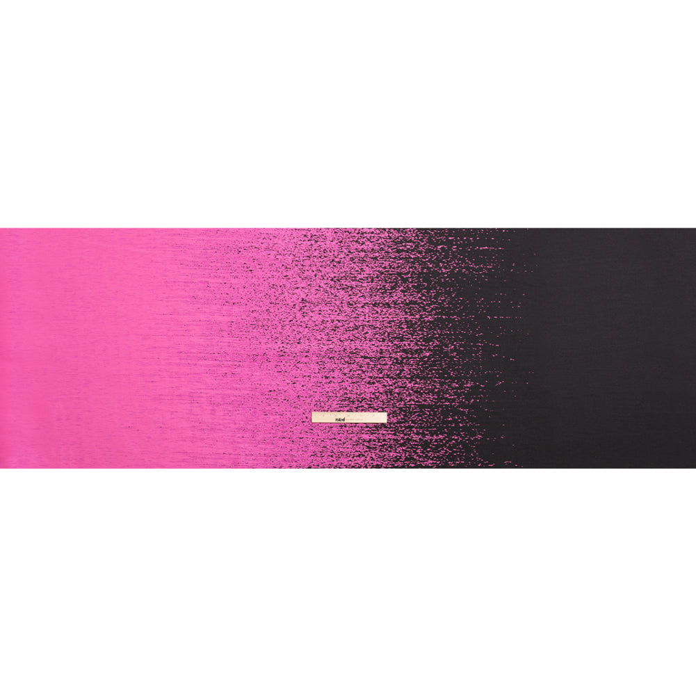 Magenta and Metallic Black Striated Luxury Brocade