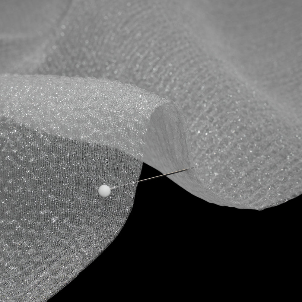 White Bubbly Crinkled Organza Brocade