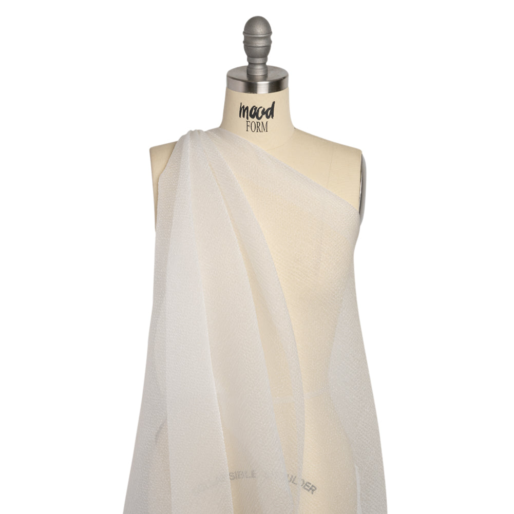 White Bubbly Crinkled Organza Brocade