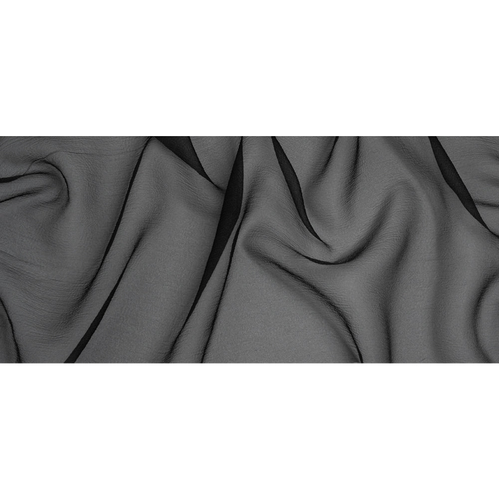 Shimmering Black Bubbly Crinkled Organza Brocade