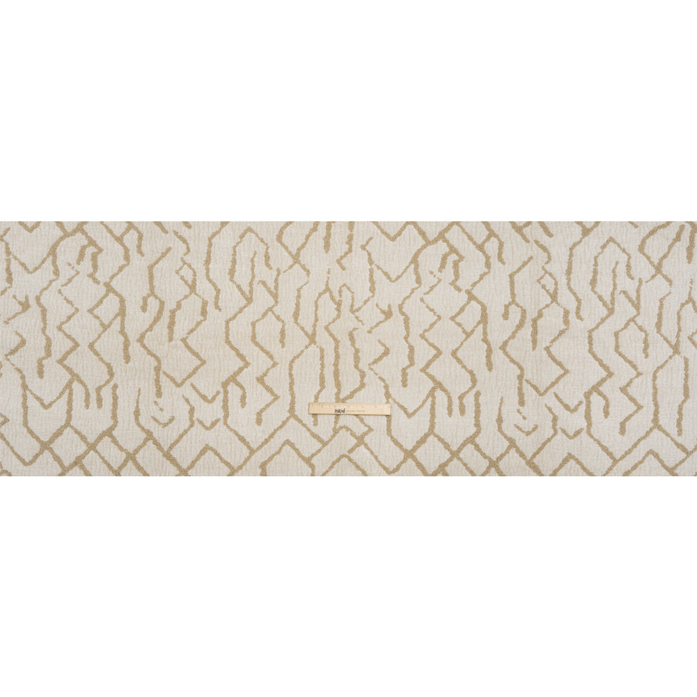 Sandstone Abstract Lines Chenille and Boucle Upholstery Jacquard