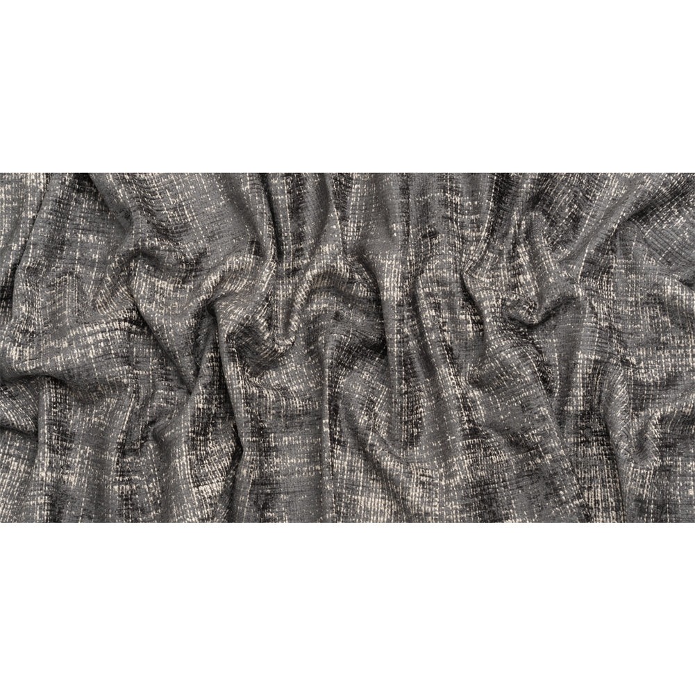Graphite Distressed Look Chenille Upholstery Woven