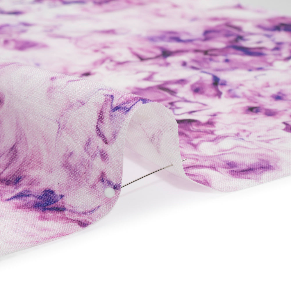 Purple and Ultramarine Marbled Medium Weight Linen Woven