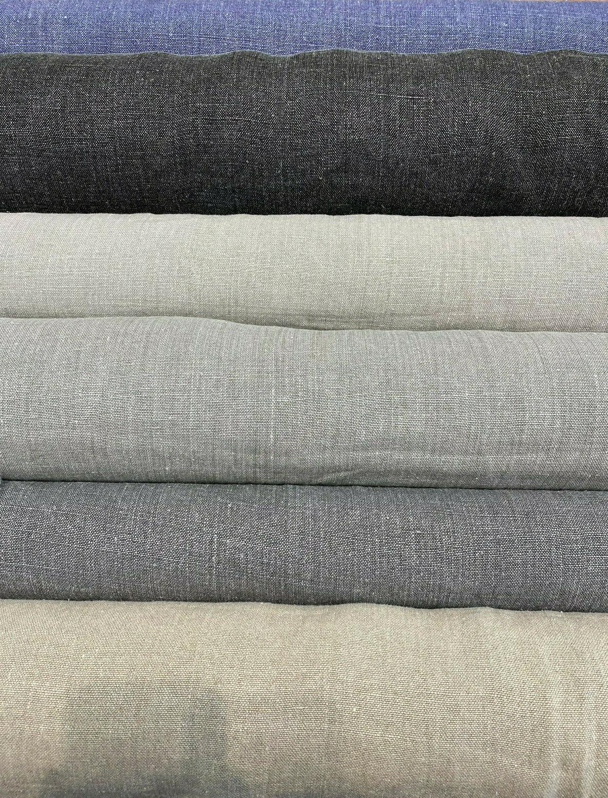 Highland Blue 100 Percent Belgian Linen Fabric - Blue, Woven, 54" Width (1 Yard)