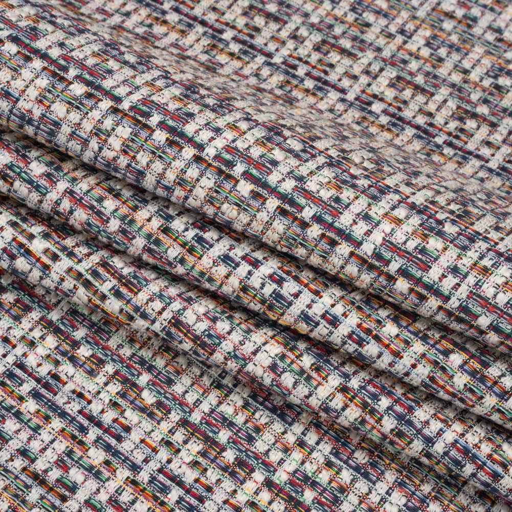 White and Rainbow Acrylic Tweed