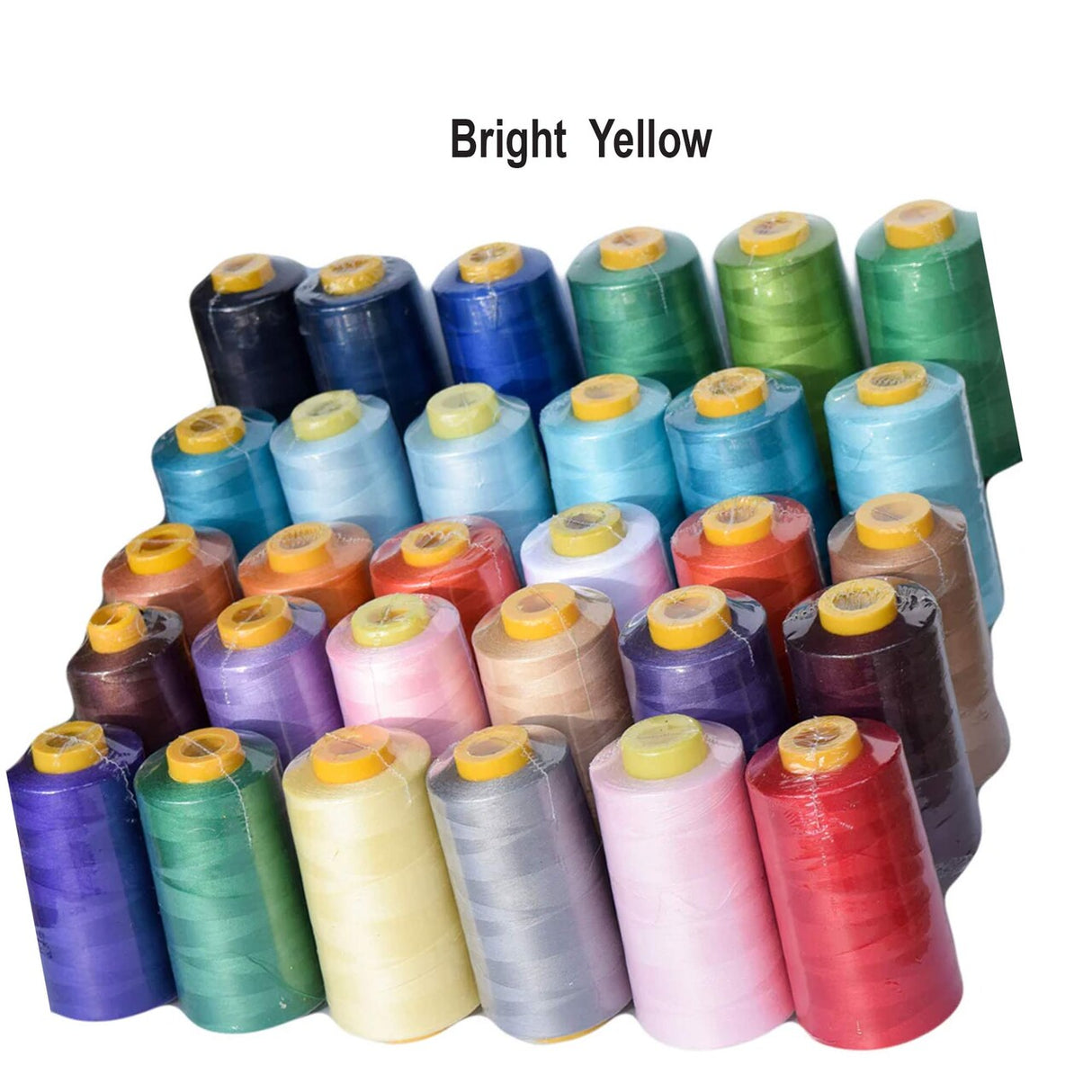 Bright Yellow Polyester Sewing Thread 6000 Yards All-Purpose for Machine, Serger, Quilting & Crafts