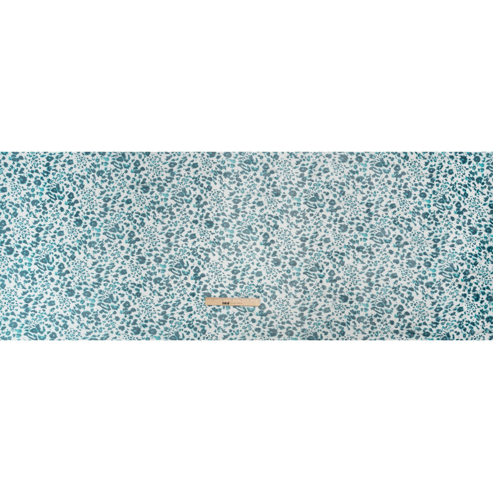 Sapphire and White Cheetah Spots Polyester Stretch Mesh