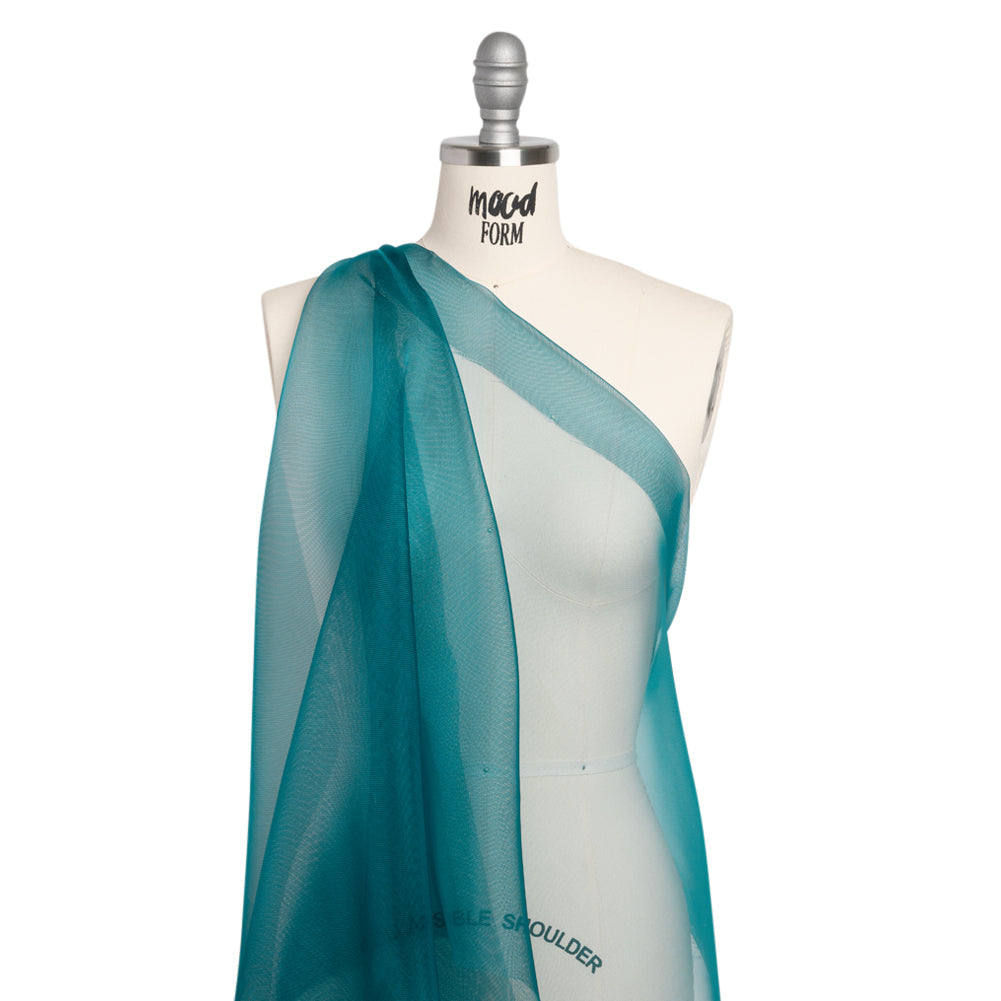 Stiff Mesh-Like Polyester Organza - Dark Teal - Iris Collection