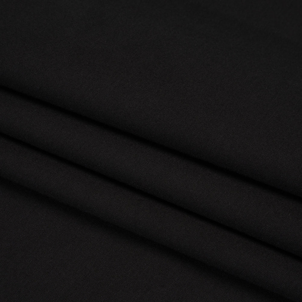 Stretch Rayon Blend Ponte Knit - Black - Deadstock