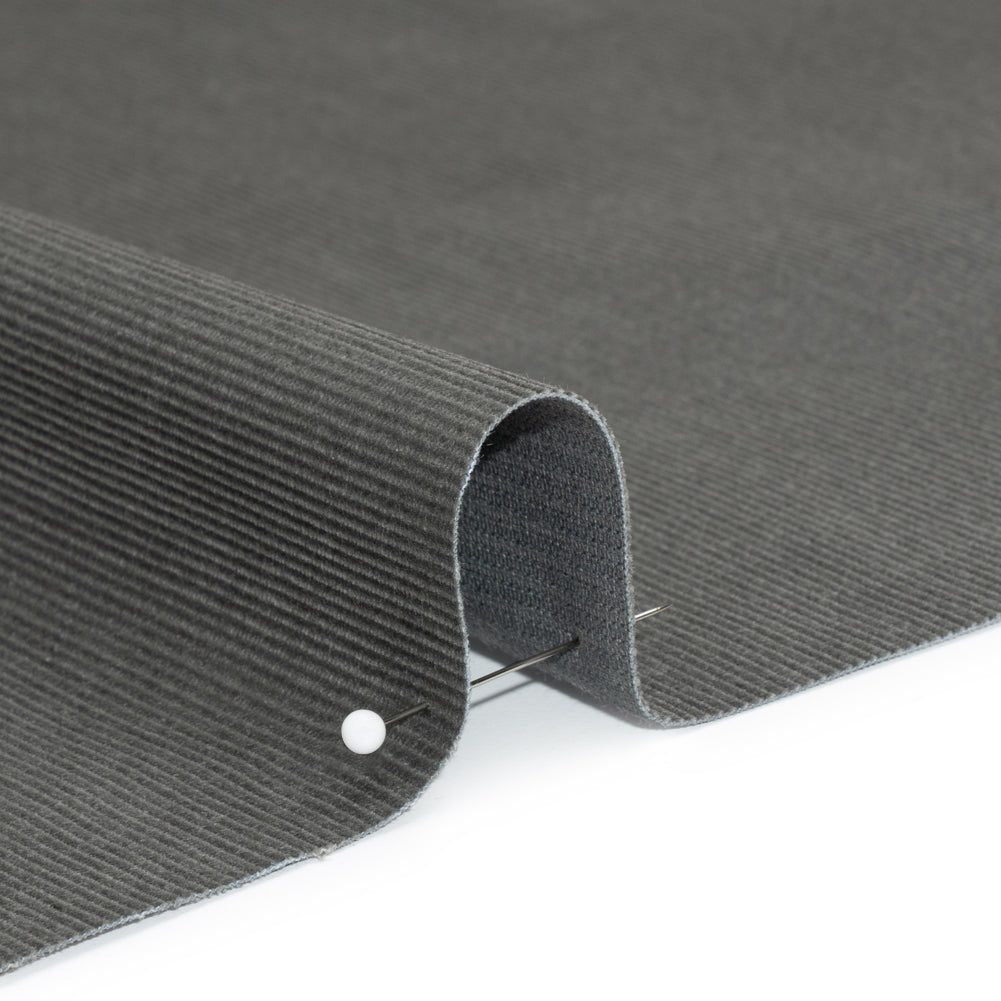 Coolmax Poly Cotton Corduroy, Moisture Wicking - Gray Cobble - Deadstock