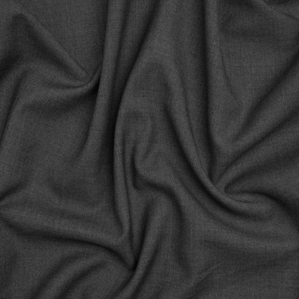 Wool Blend Twill Suiting - Heathered Cool Gray - Deadstock