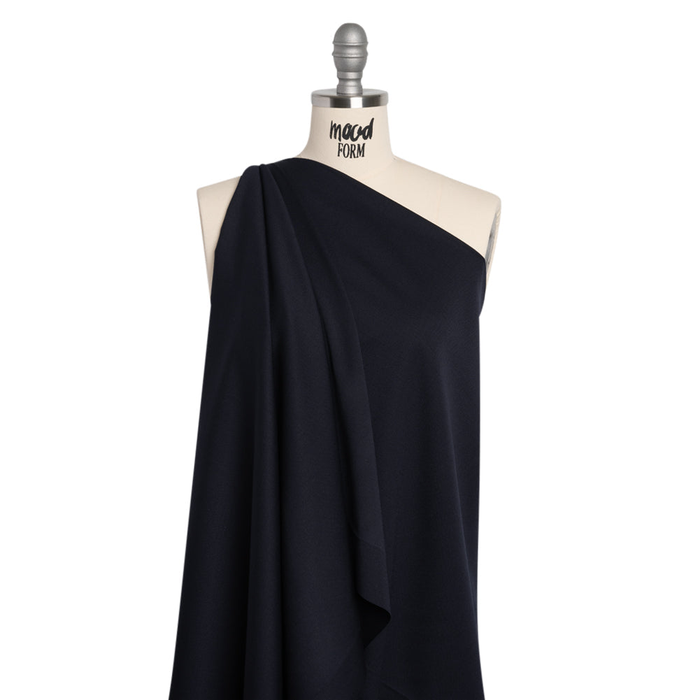 Stretch Creped Wool Suiting - Navy - Deadstock