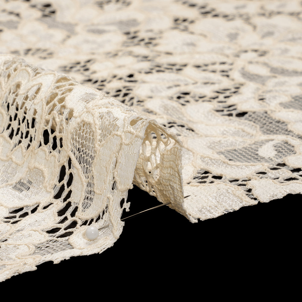 Floral Corded Lace - Cream - Deadstock