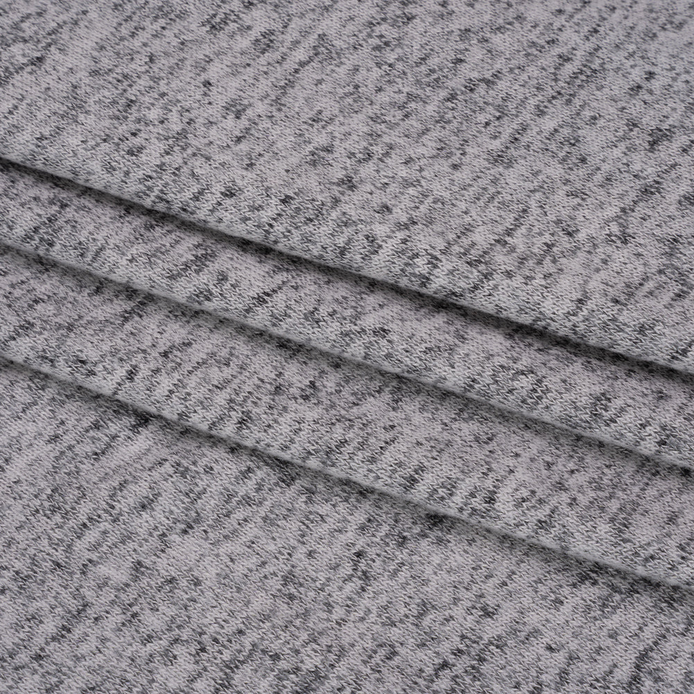 Stretch Rayon and Polyester Brushed Sweater Knit - Heathered Gray - Deadstock