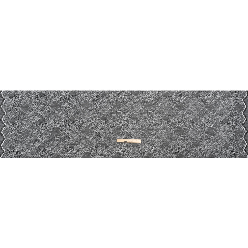 Re-Embroidered Lace - White Abstract Net