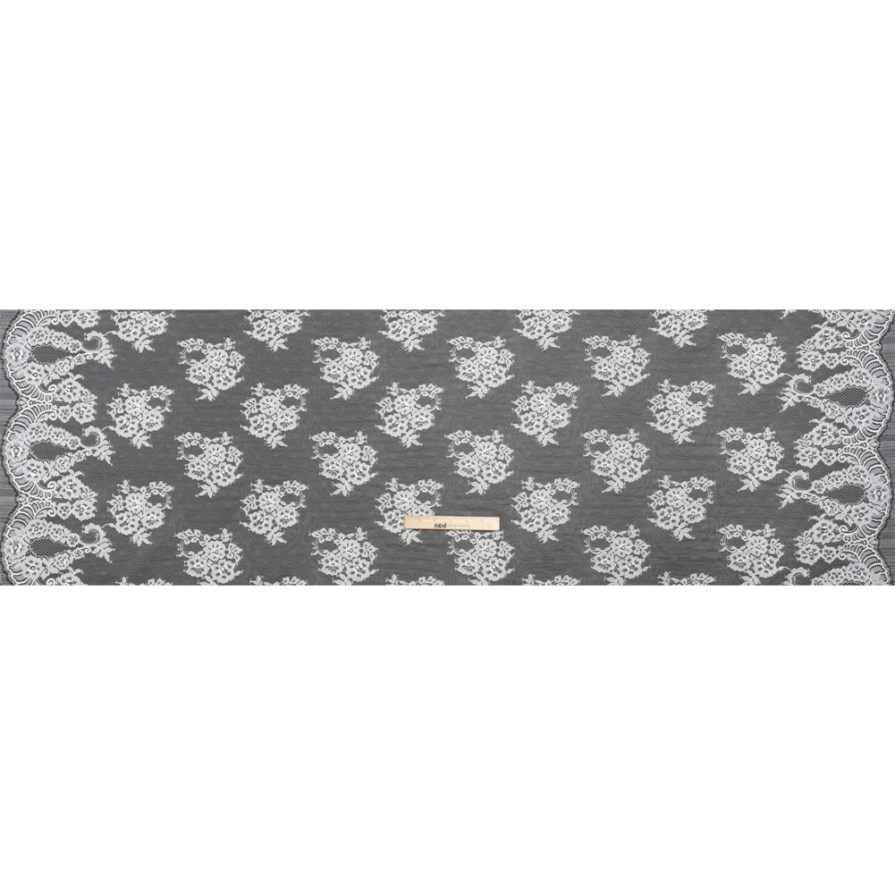 Re-Embroidered Lace - White Floral Bouquet