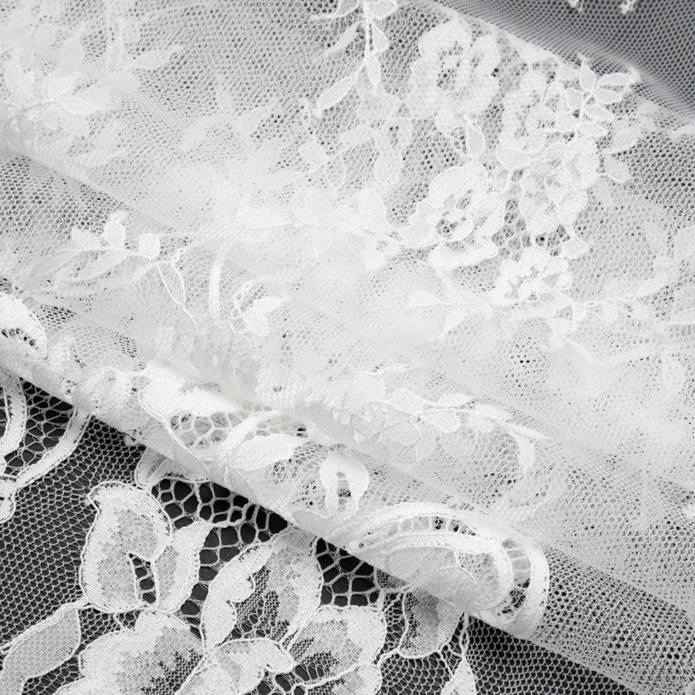 Chantilly Lace - White Floral and Swirl Borders