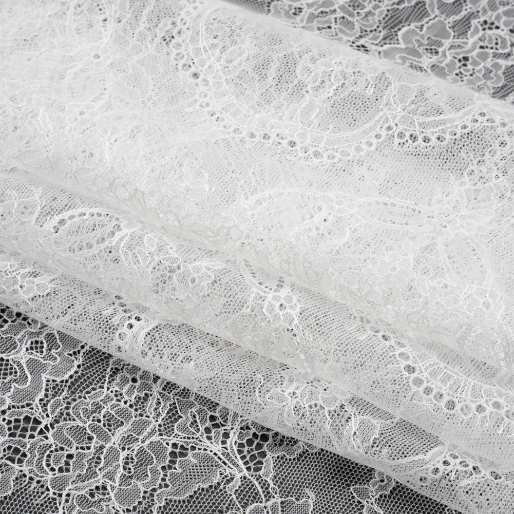 Chantilly Lace - White Floral and Scallops