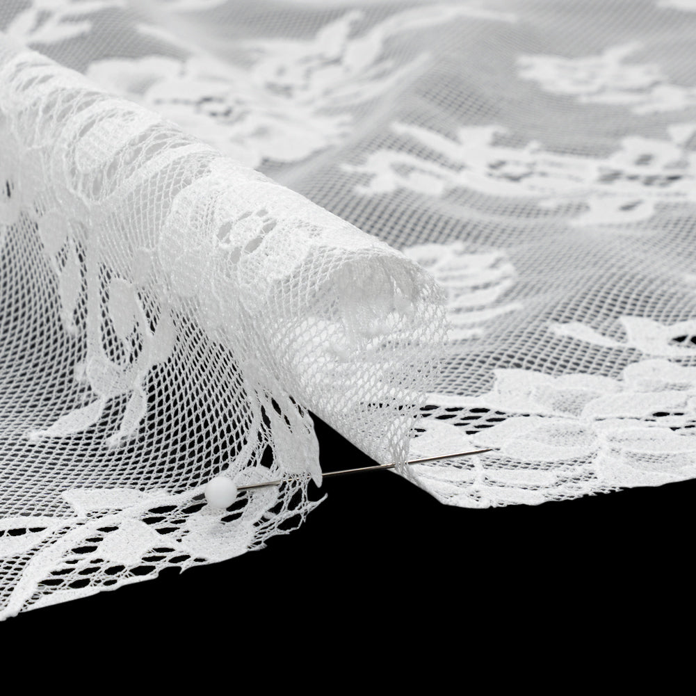 Re-Embroidered Lace - White Flowers and Leaves