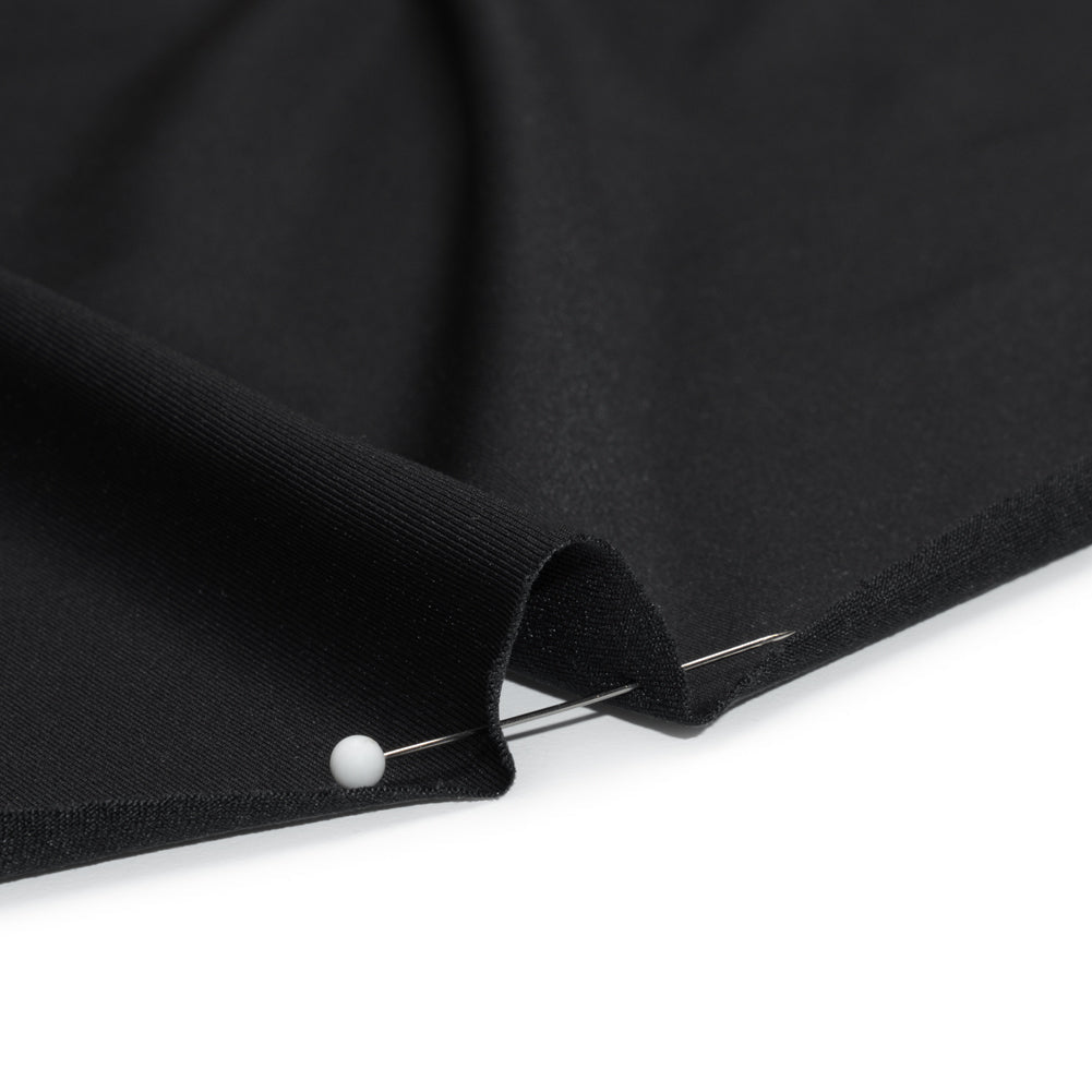 Stretch Recycled Polyester Jersey, Wicking with Odorless Finish - Black