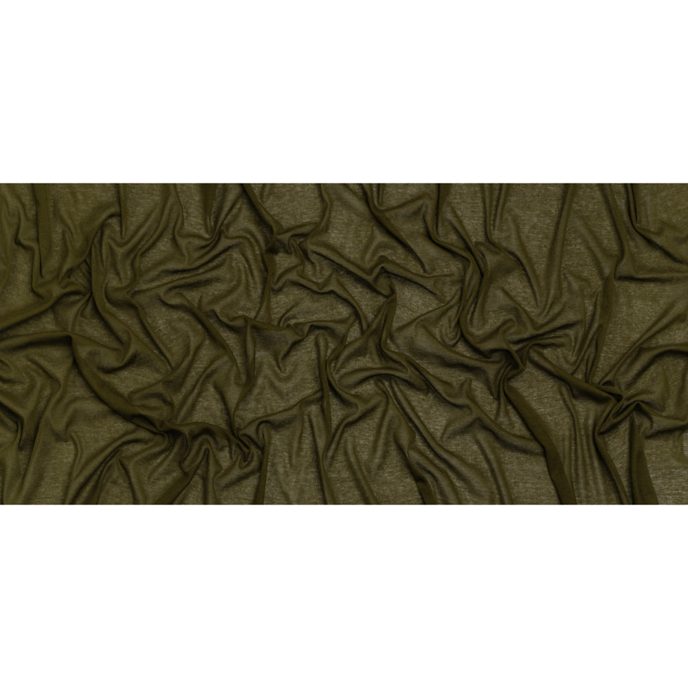 Lightweight Cotton Interlock Knit - Army Green - Designer Deadstock
