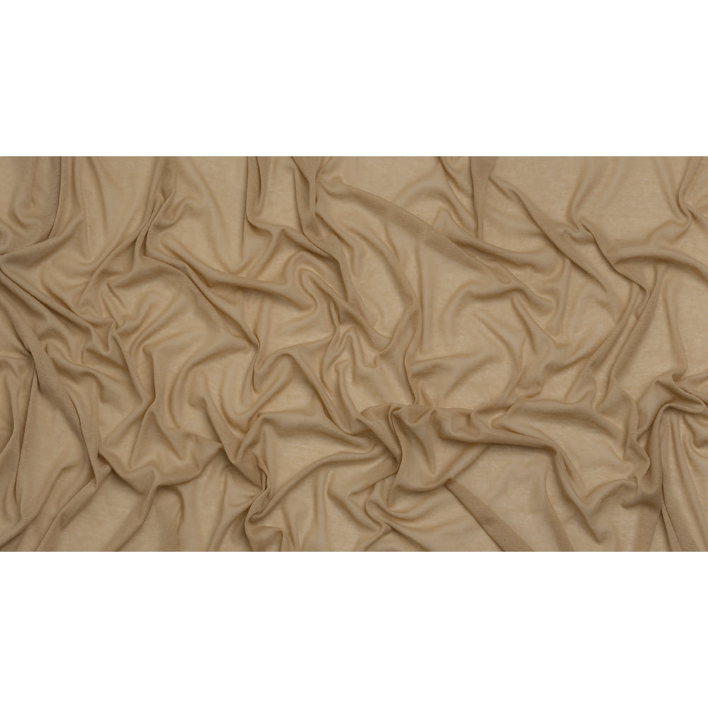 Lightweight Cotton Interlock Knit - Latte Beige - Designer Deadstock