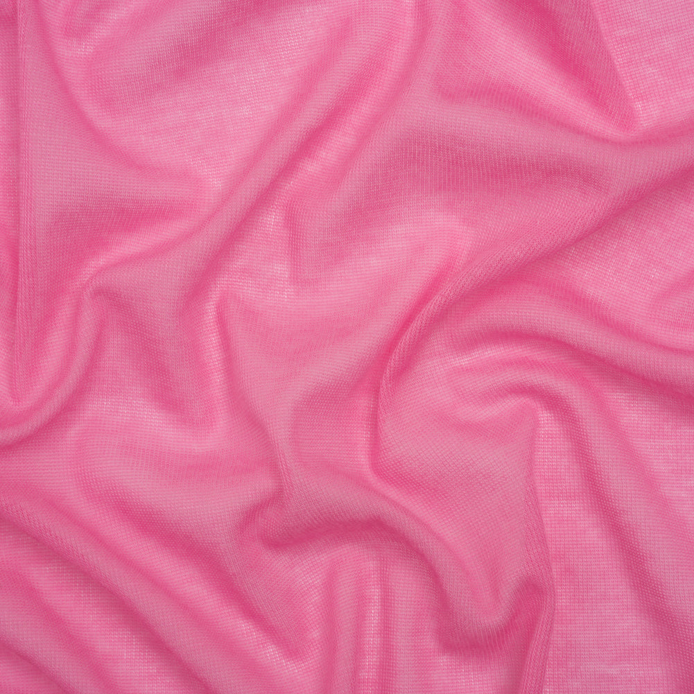 Featherweight Cotton Interlock Knit - Carnation Pink - Designer Deadstock