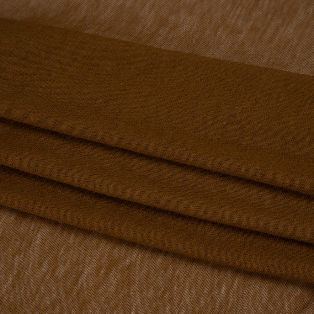 Featherweight Cotton Jersey - Warm Brown - Designer Deadstock