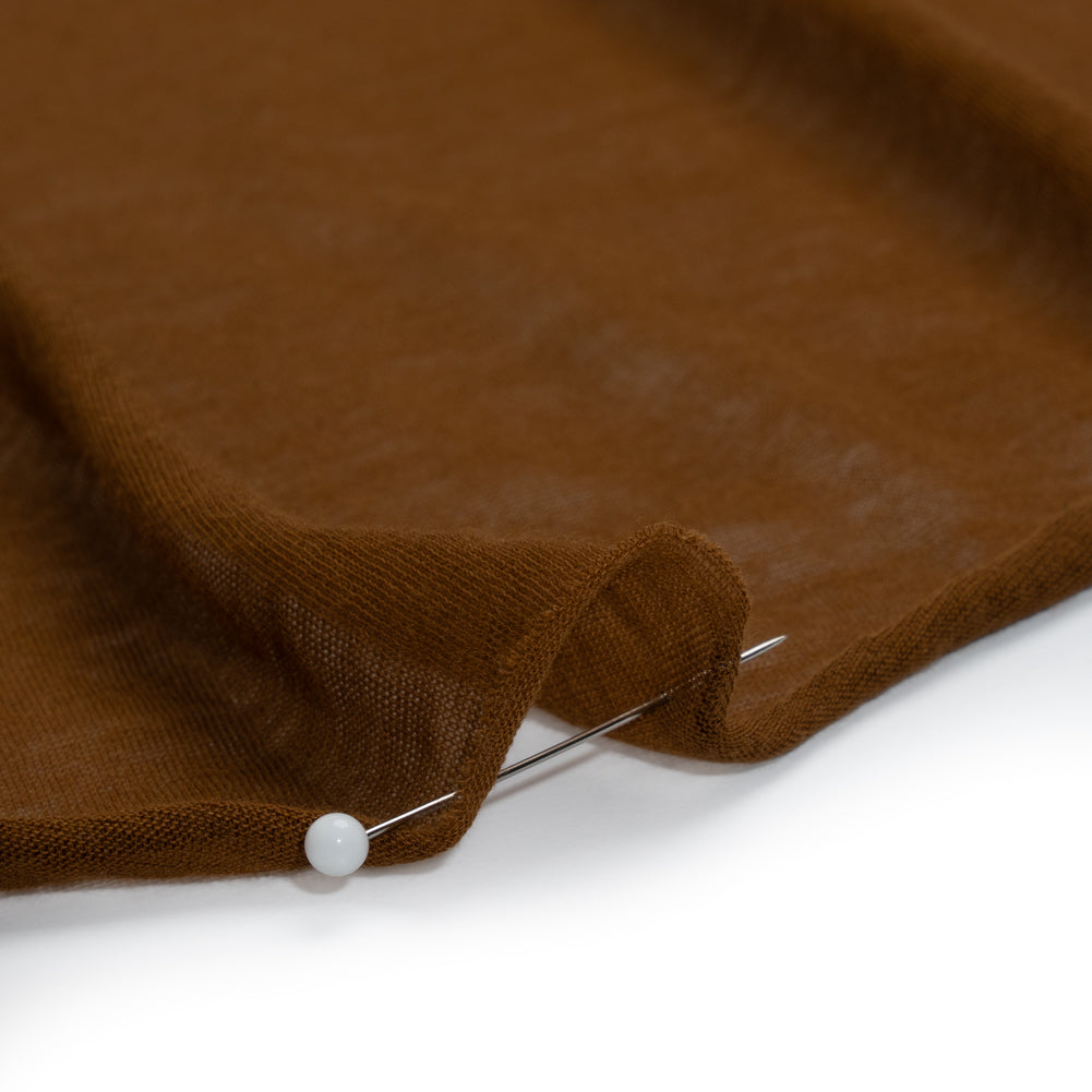 Featherweight Cotton Jersey - Warm Brown - Designer Deadstock