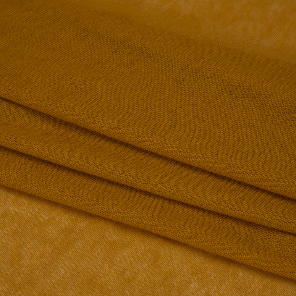 Lightweight Cotton Interlock Knit - Mustard Gold - Designer Deadstock