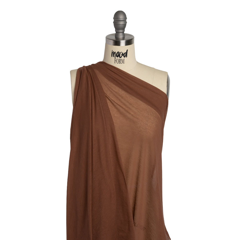 Featherweight Rayon Jersey - Auburn Brown - Designer Deadstock
