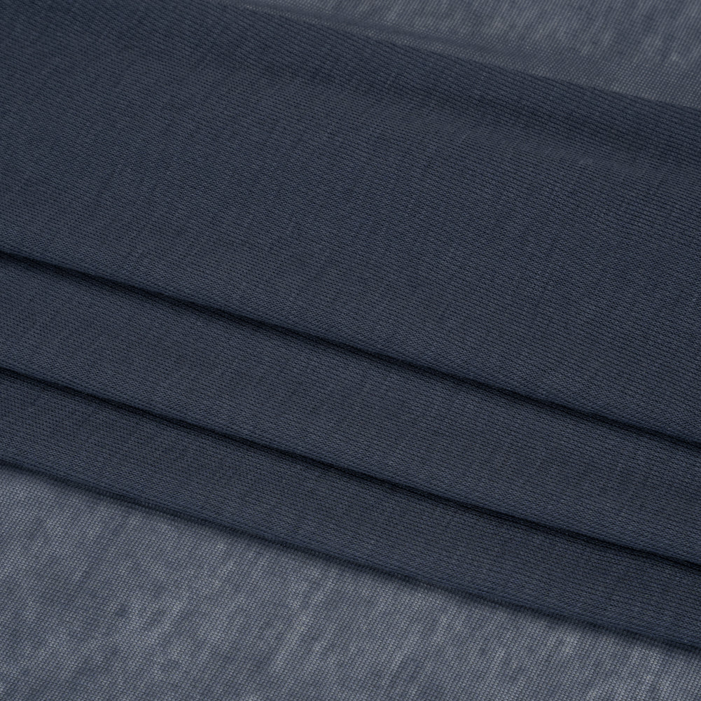 Lightweight Polyester Interlock Knit - Iris Blue - Designer Deadstock