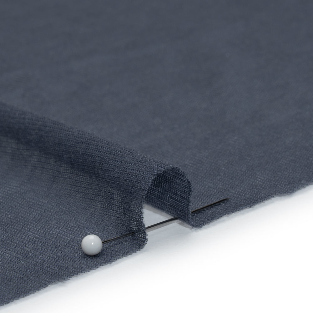 Lightweight Polyester Interlock Knit - Iris Blue - Designer Deadstock