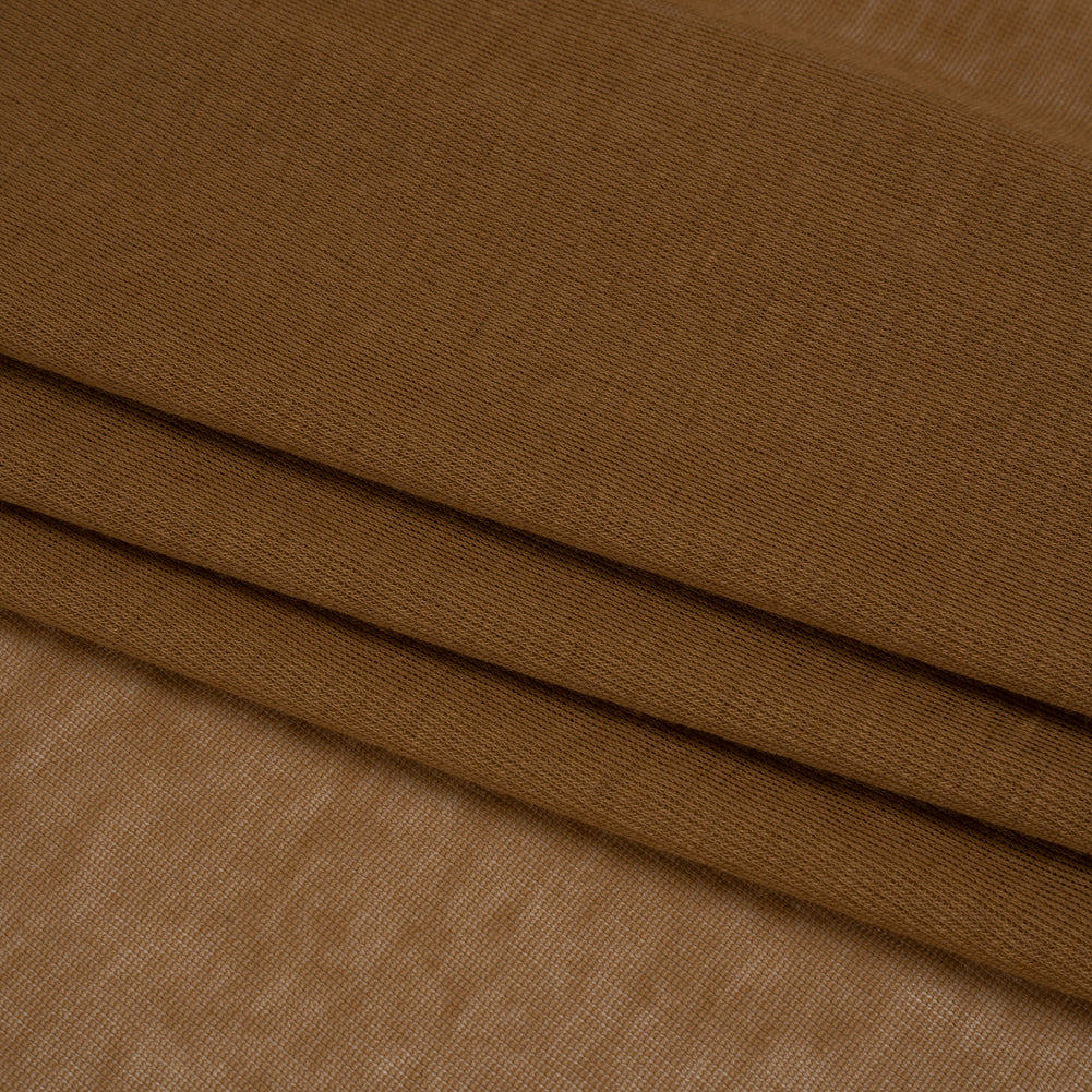 Lightweight Cotton Interlock Knit - Brown Sugar - Designer Deadstock