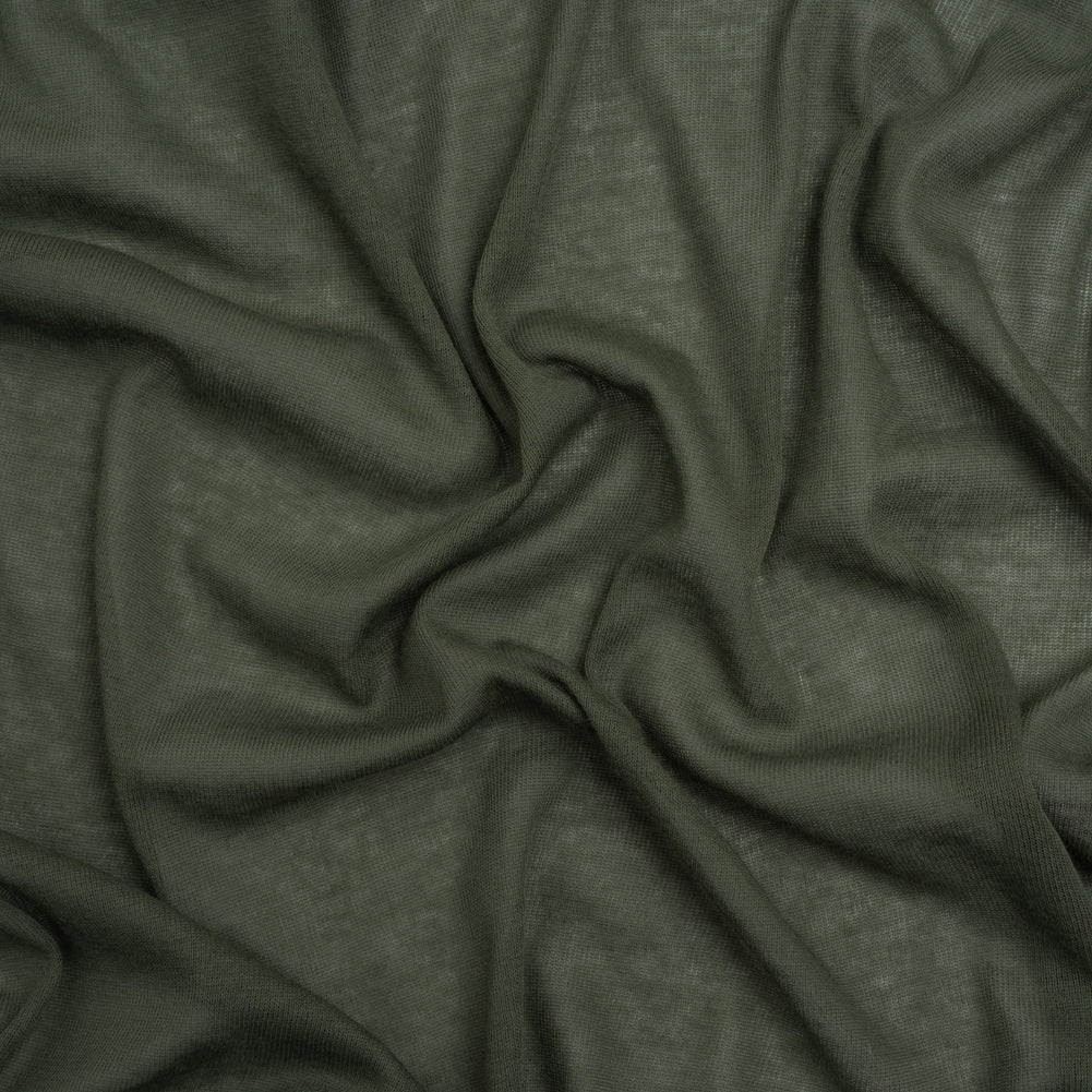 Lightweight Cotton Interlock Knit - Lichen Green - Designer Deadstock