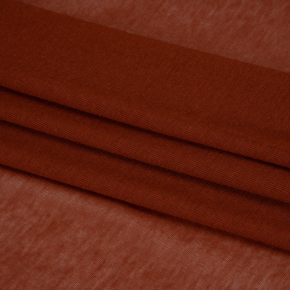 Lightweight Rayon Interlock Knit - Dark Orange - Designer Deadstock