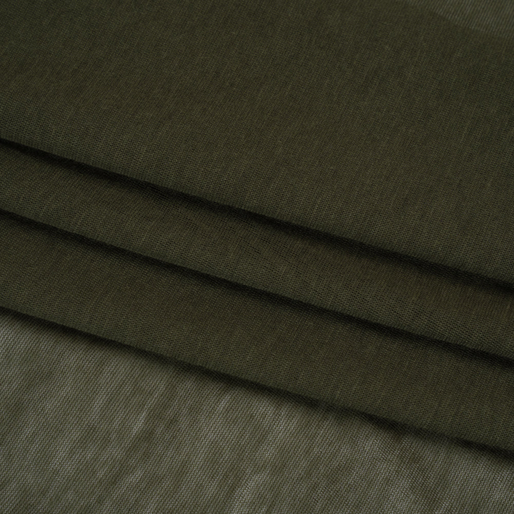 Featherweight Rayon Jersey - Army Green - Designer Deadstock